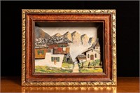 Painted & Framed Renz Reproduction Relief, Chalet