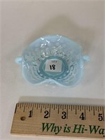 FENTON SMALL BLUE HOBNAIL OPLESCENT DISH