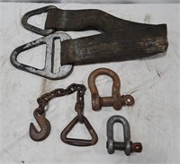 Lifting strap, and 2 clevis's, 36", 2x3", 2x4"