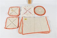 1970'S HAND CROCHETED KITCHEN ITEMS