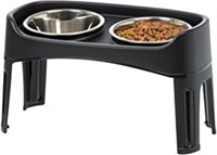 IRIS USA Large Plastic Elevated Feeder, Black