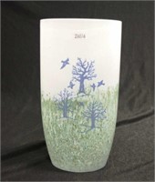 Kosta Boda painted glass table vase