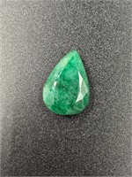 8.52 Carat Pear Cut Green Emerald GIA