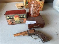 Vintage toys and tobacco holder