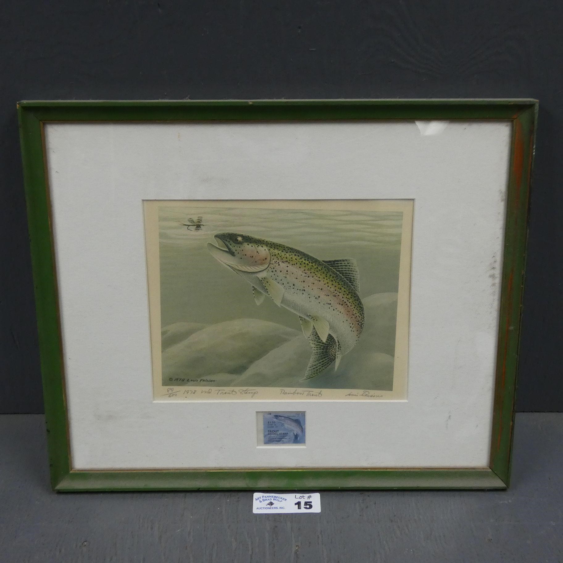1978 Signed Louis Frisino Rainbow Trout Picture