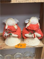 Vintage Pair Christmas Angel Decorations