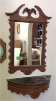 Plastic framed mirror and shelf