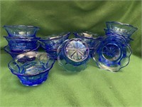 13 fostoria Argus Blue Fruit / Desert bowls