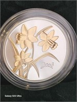 2003 50 cent Golden Daffodil sterling silver coin