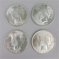 4 1923 90% Silver Peace Dollars.