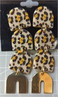 Boutique cheetah print earrings