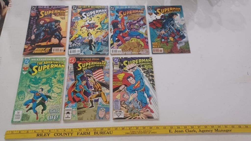 7 vtg SUPERMAN comic books
