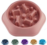 Slow Feeder Dog Bowl, Pink, Pack of 3