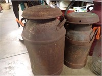 2 LIDDED MILK CANS