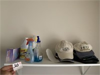 Cleaning Supplies and Hats