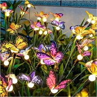 2Pack Solar Garden Lights  Swaying Butterfly  High