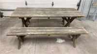 RUSTIC PICNIC TABLE & (2) BENCHES