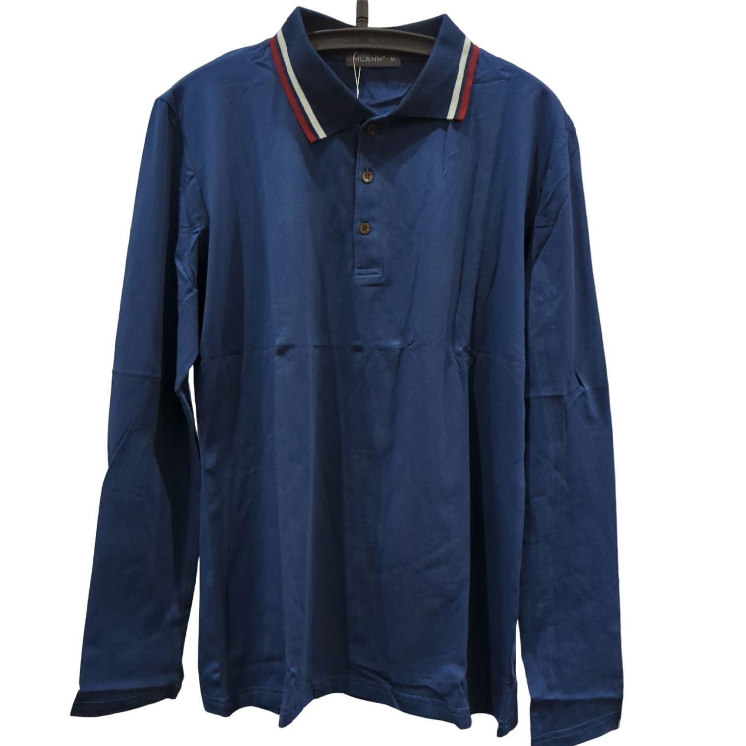 M navy blue long sleeve shirt