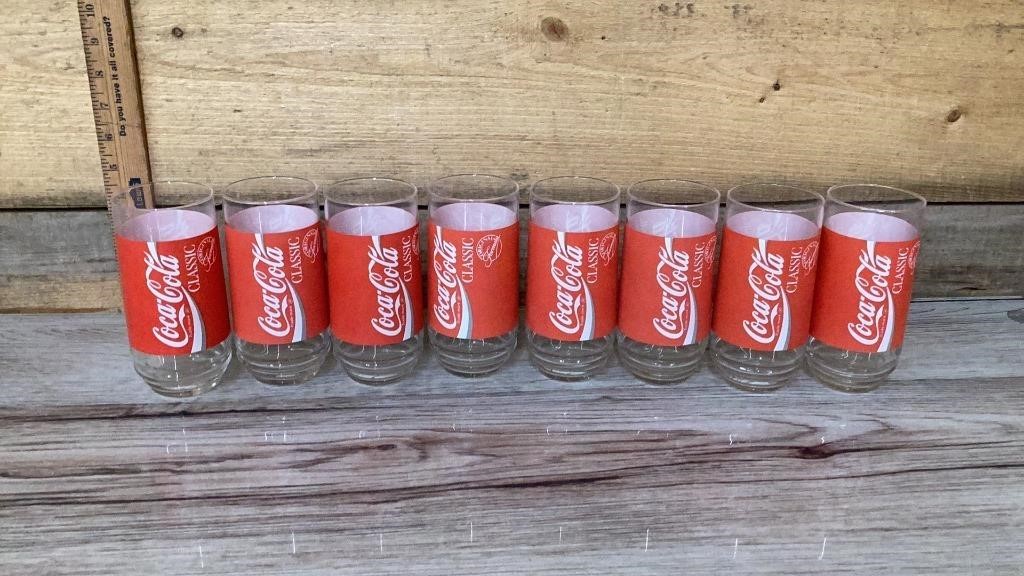 8 coca-cola glasses