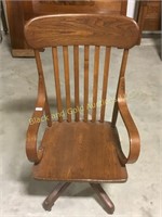 Antique oak office chair