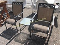 2 PATIO CHAIRS WITH TABLE