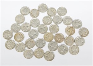 34 BUFFALO and JEFFERSON NICKELS - 1920s to 1950s