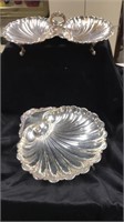 Silver Plated Footed Shell Serving Chinoiserie