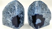 Pair of Blue Agate Bookends