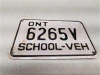 Rare Ontario School Vehicle License Plate