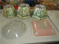 VINTAGE GLASS SHADES & HAND PAINTED LAMP SHADES