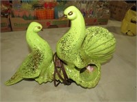 PAIR OF TV LAMPS - HAND PAINTED BIRDS