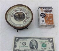 (2) Vtg Items  Steampunk Barometer Gage &