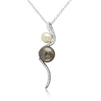 Sterling Silver Fresh Water Pearl Crystal Necklace