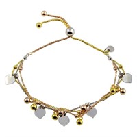 Sterling Silver Multi Leaves Beads Bracelet