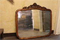 Heavy Leaded Ornate Squoval Wood Mirror