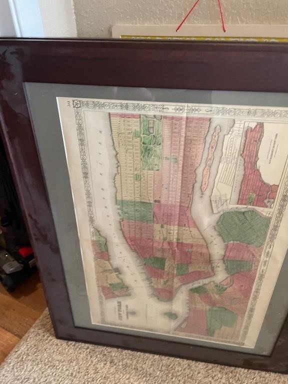 Pair of Vintage Framed Maps