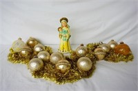 West Germany Gilded Laced Christmas Ornaments