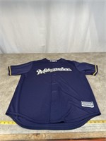 Milwaukee Brewers Lorenzo Cain button up jersey