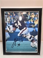 Signed Walter Payton Football Photo w Certificate