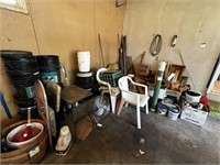 Scrap Wood, Lawn Chairs, Fan, Buckets