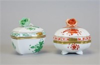 2 Herend Chinese Bouquet Boxes