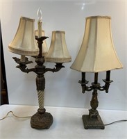 Lamps, One Missing a Shade (Some Damage)