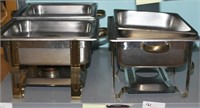 3 Stainless steel rectangular chafing dishes