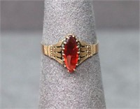 Victorian 10K Gold & Garnet Ring