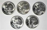 5-BU 1950-S ROOSEVELT DIMES, BETTER DATE