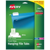 Avery Printable Hanging File Folder Tabs, 1/5