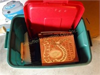 Asst. Cookbooks in plastic tote