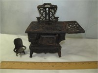 Cast Iron - Crescent Stove Toy & Rocking Chair
