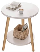 $54 (21.6") 2-Tier Round Bedside Table