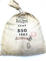Unsearched Bag of 1962 Lincoln Memorial Cents